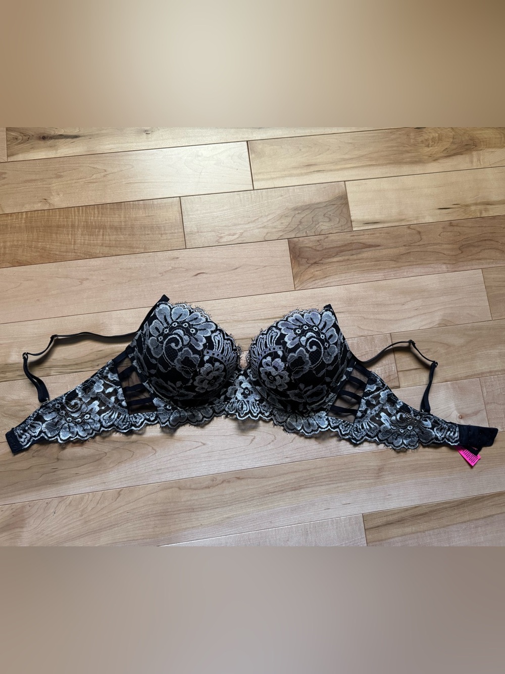 Hello Sugar L'Amour Black Floral Lace Bra 36B